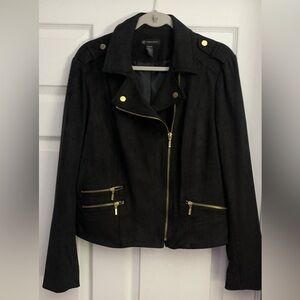 Women's Black Jacket with Gold Accents